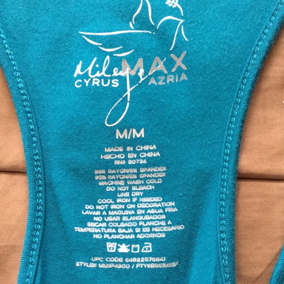 Teal Bling Racer Back Tank Top - Picture 5 of 5